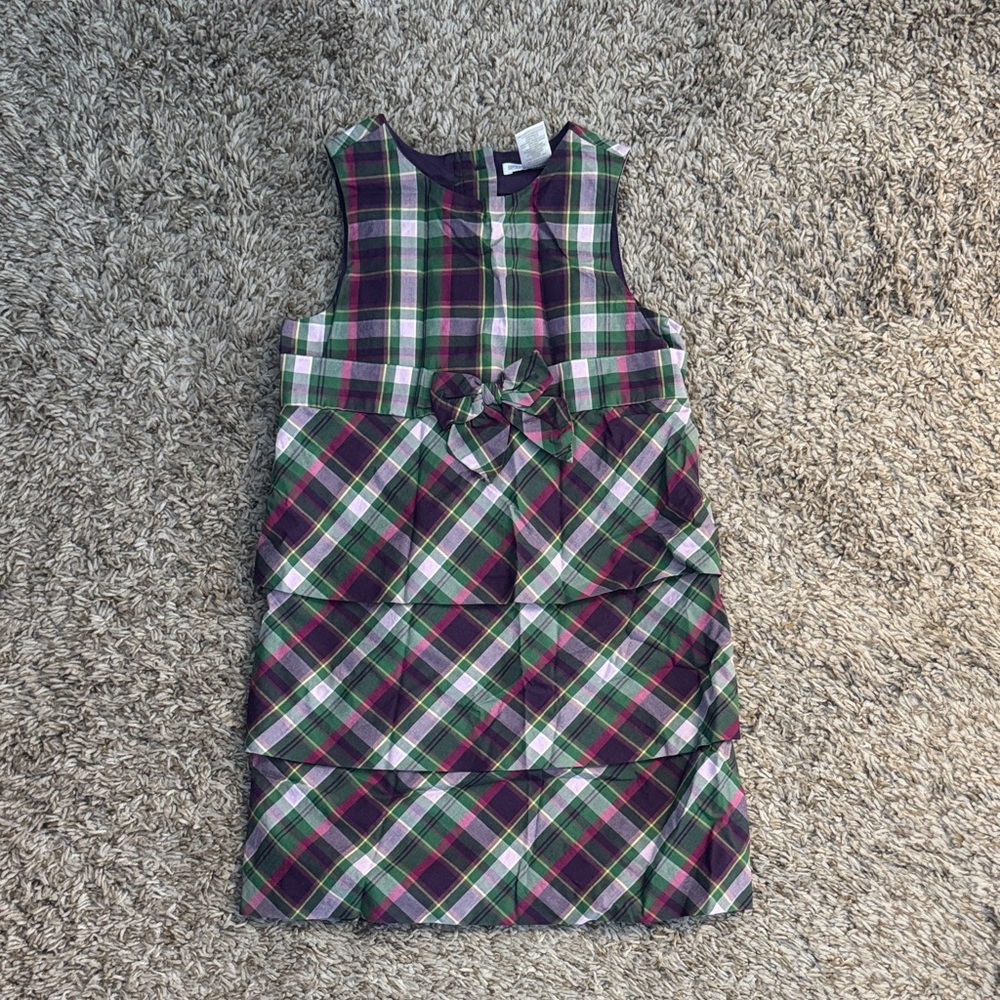 Janie and Jack Plaid Sleeveless Dress with Bow